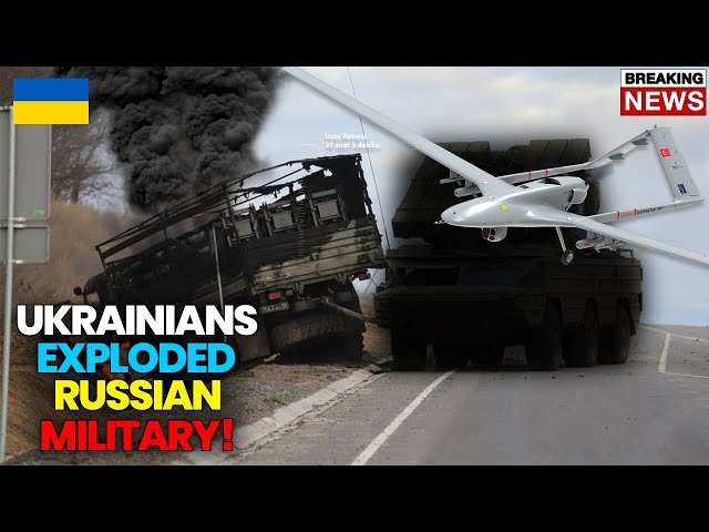 Ukraine's Bayraktar TB 2 Directly Hit and Exploded Russian Military Vehicle In Pieces!