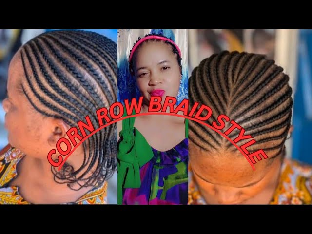 Corn row braid style