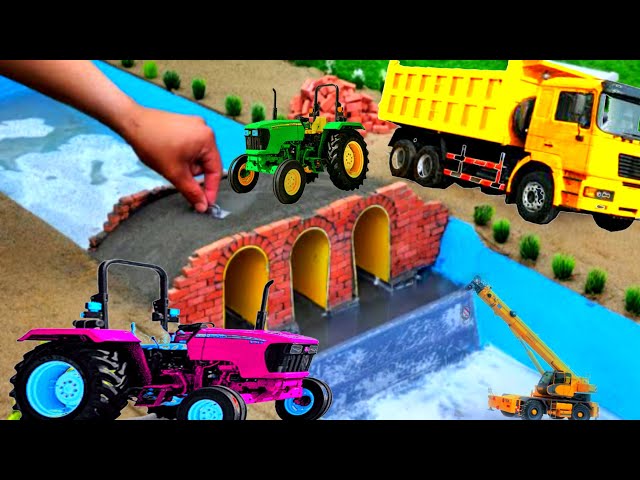 diy mini bridge making with bricks  diy tractor and mini truck science project