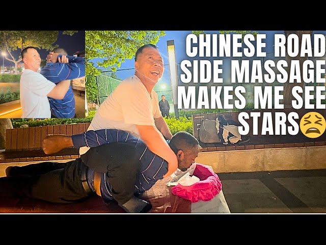 $15 Road Side Massage(intense) | Crazy Cosmic Chinese Massage | Chinese village life videos #asmr