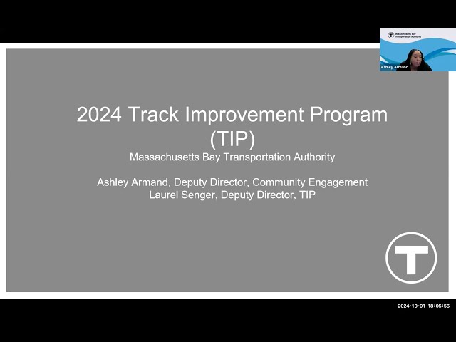 Track Improvement Program - Virtual Public Meeting | October 1, 2024