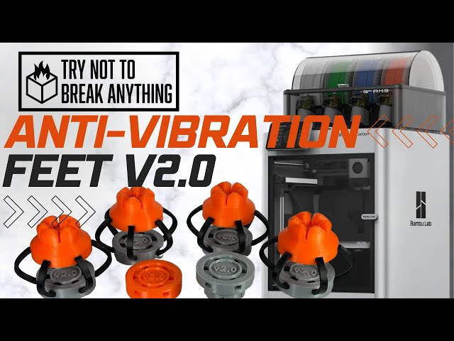 Download and Print BETTER BambuLab Anti-Vibration Feet Ver 2.0 by TNTBA (X1 Carbon, P1P, P1S, AMS)