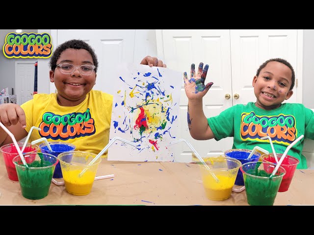 DIY Bubble Painting Art with Goo Goo Gaga & Family!