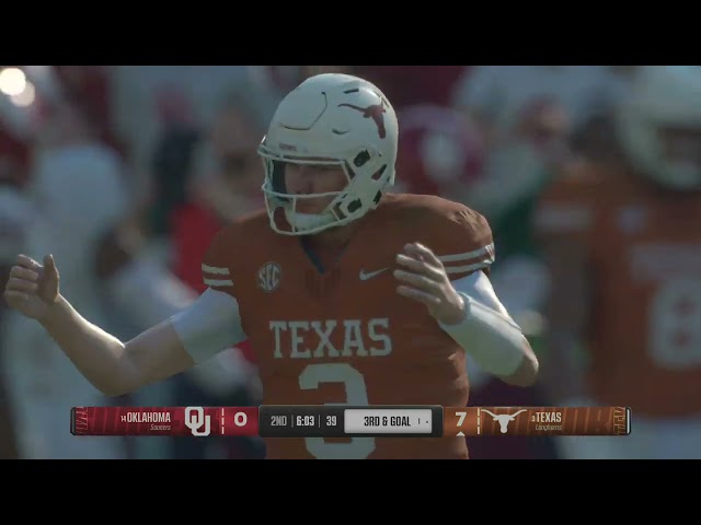 College Football 25 Oklahoma Vs Texas Red River Rivalry Gameplay