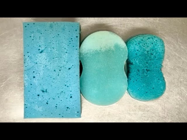 🩵🩵🩵NEW Sponges Rinse - Just Clear Water. #satisfying #asmrwatersounds #esponja #spongerinsing