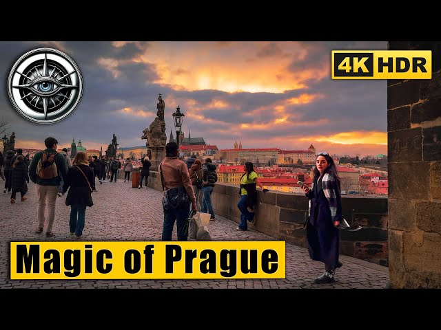 Experience the Magic of Prague on Charles Bridge at Sunset 🇨🇿 Czech Republic 4K HDR