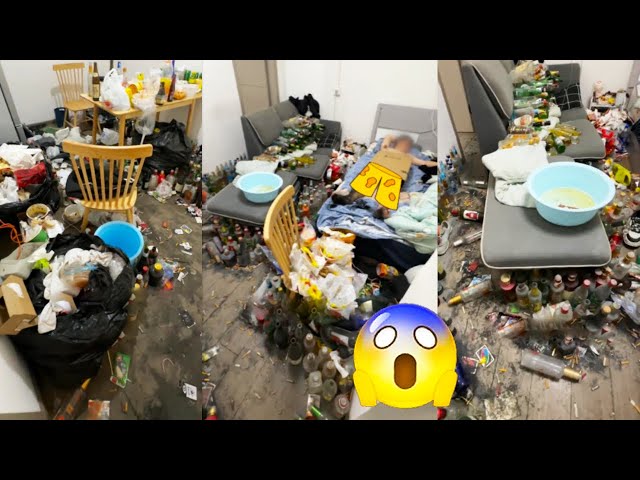 😱Drunk Man's Room🤮 Is Full Of Trash And Bottles, I Want To Run Away!