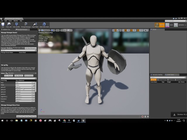 [SPEEDRUN] Re-targetting animations in UE4 (4.15) - XTREMFAST TUT/VIDEO