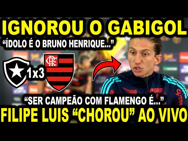 FILIPE LUIS IGNOROU O GABIGOL: "ÍDOLO É O BRUNO HENRIQUE..." COLETICA FLAMENGO TRICAMPEÃO!