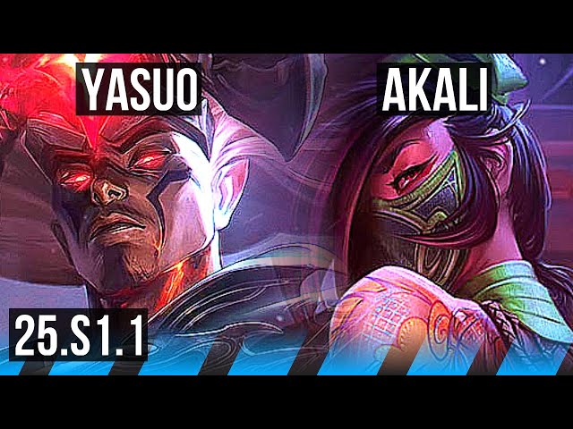 YASUO vs AKALI (MID) | KR Grandmaster | 25.S1.1