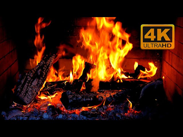 Birchwood Crackling Fireplace (4K Ultra HD)