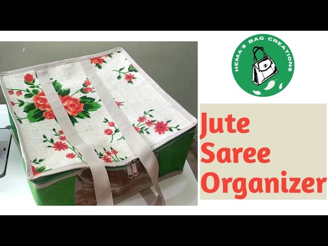 DIY Multi Saree Bag For Storage  Cutting&Stitching|Saree Cover #jute #Organizer Making At Home