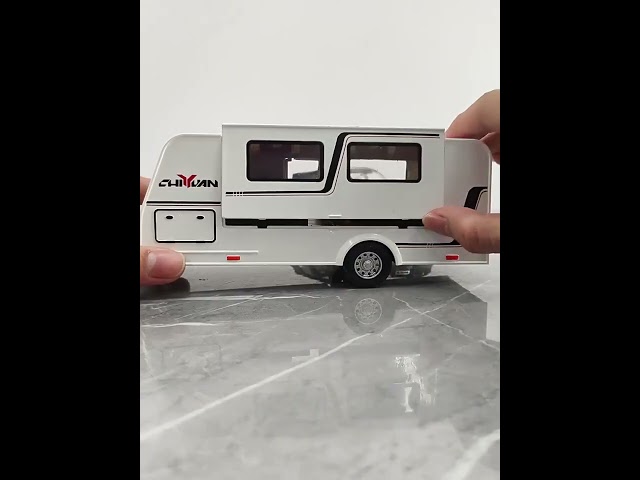 132 Alloy Trailer RV Truck Car Model Diecast Metal Recreational Off road Vehicle Camper Car Model So