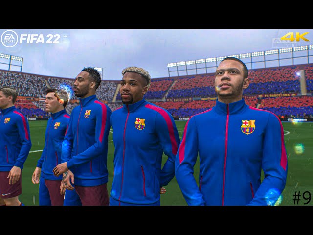 FIFA 22 PS5 - Barcelona Career Mode #9 Vs Valencia Ft. Depay, Aubameyang, Traore, | 4K Gameplay