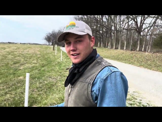 Isaac and crew are cranking on our new perimeter fence around purchased farm.