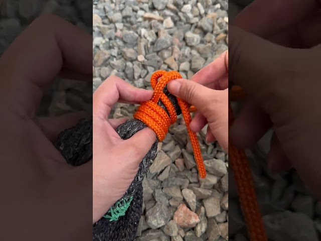 The tent corner knot taught by Wu uncle, rope knot, rope knot skills