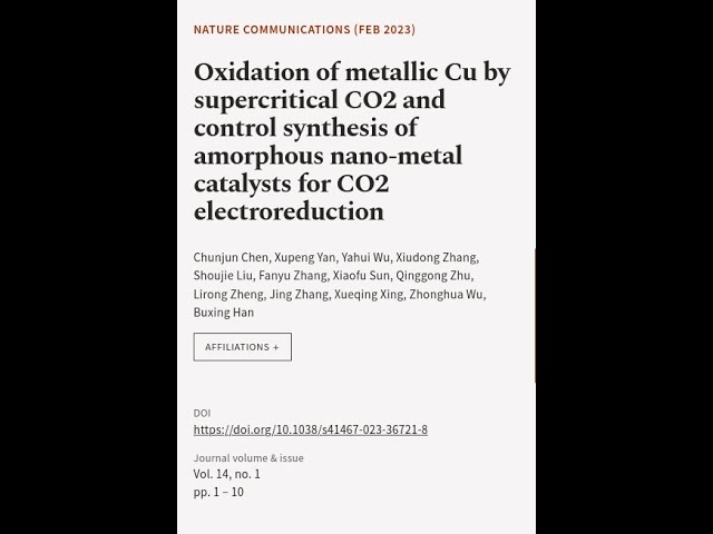 Oxidation of metallic Cu by supercritical CO2 and control synthesis of amorphous nano... | RTCL.TV