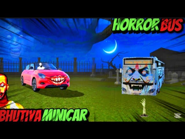 Bhutiya Train VS Horror Bus Mini Car Hounted Story Dinosaurs Zombies in Indian Bikes Driving 3D