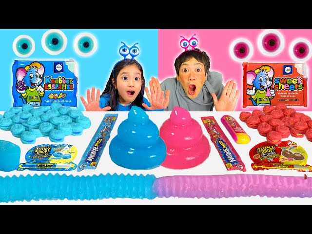 Pink vs blue food challenge.