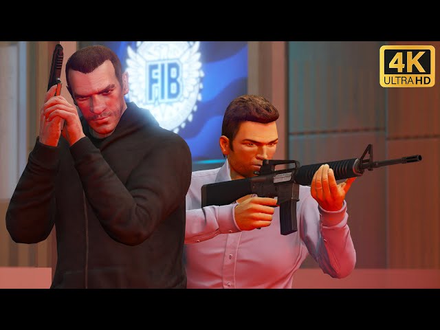 GTA V SERIES - FIB RAID - Niko Bellic & Tommy Vercetti - EPISODE 10