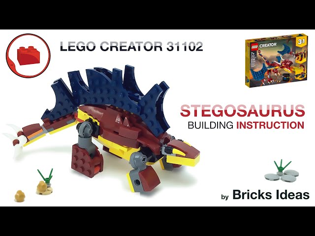 Lego Dinosaur Stegosaurus  MOC - LEGO CREATOR 31102 alternative build instructions Part 17