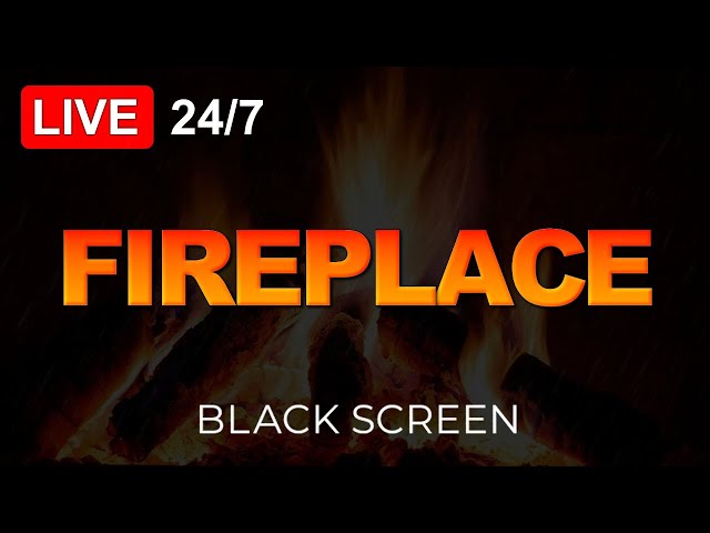 🔴 Cozy Fireplace Crackling Sounds 🔥 for Sleeping 💤 BLACK SCREEN ⬛ Focus & Relaxation - Live 24/7