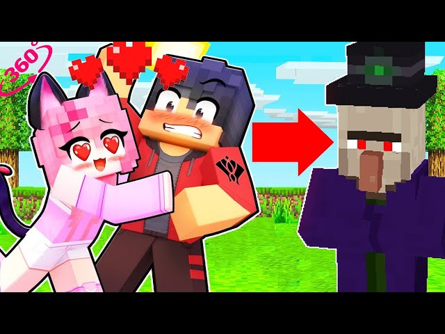 Why did AARON Kissed KAWAII CHAN and Turned Her into the WITCH in Minecraft 360°