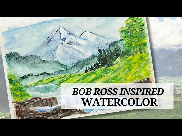 Bob Ross Painting Challenge Day 4 - Watercolor and Gouache