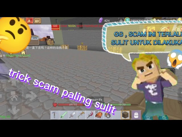 trick ini sangat sulit 😱 * trick scam paling susah di skyblock blockman go *