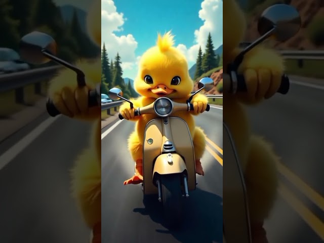 A baby duck driving a Scooty #ai #cute