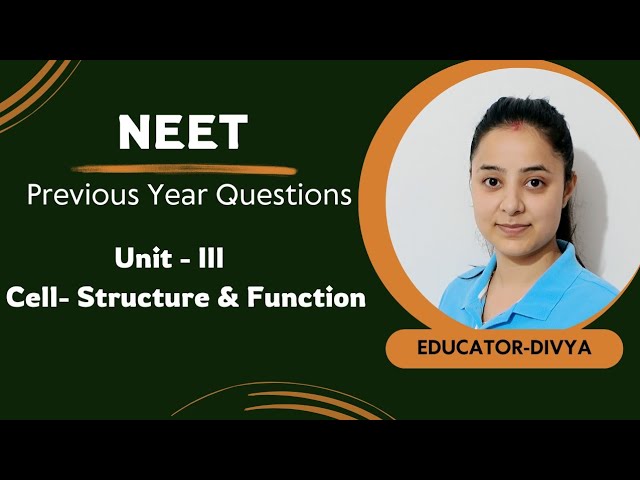 NEET 2024 | Cell Biology | Biomolecules | Cell Cycle | Previous Year Question Discussion