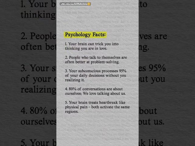 🌸Psychology Facts #shorts #viral #Psychology #lifeunlockedwitharchna #glowupwitharchna