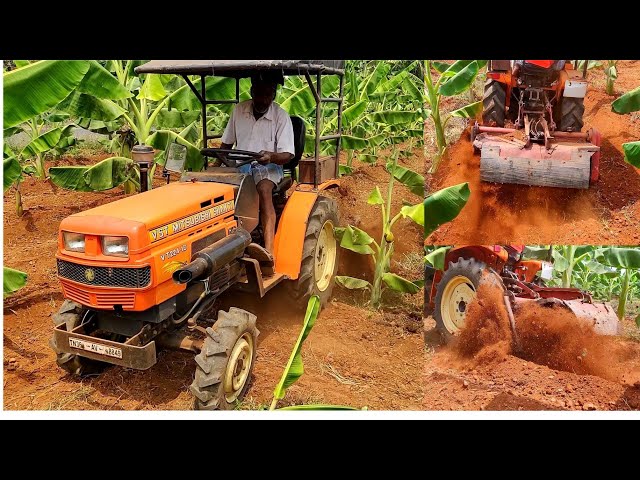 VST Mitsubishi shakti VT 224 -1D || Banana field inter cultivation || வாழைக்கு மண் கட்டும் செயல்முறை