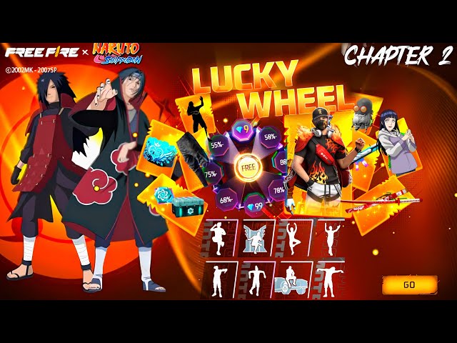 Lucky Wheeel x Naruto Chapter 2🤯 | Free Fire New Event | Ff New Event Today | Upcoming New Event Ff