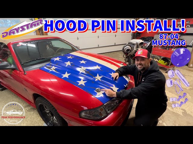 HOOD PIN INSTALL step by step for your Mustang! FOX/SN95/NEW EDGE!