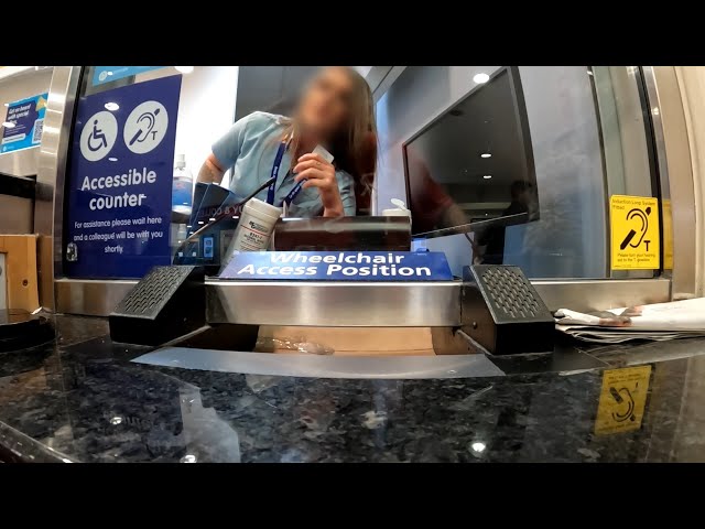 Leeds Station's unusable lowered ticket counter