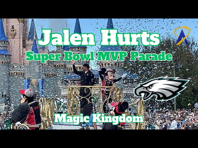 Jalen Hurts Celebrates Philadelphia Eagles Super Bowl Win at Disney World