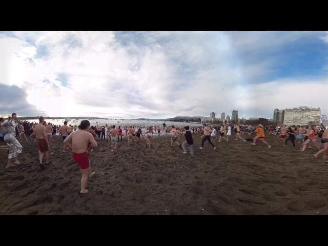 Vancouver BC - New Years Day Polar Bear Swim - Jan 1, 2017 - 360 Video