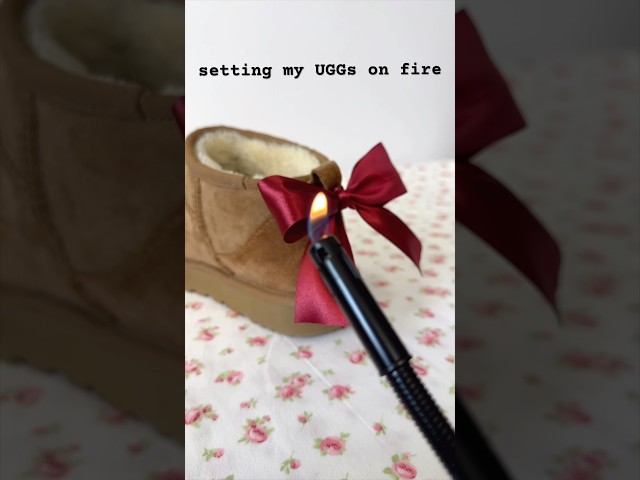 how to decorate your UGGs (gone wrong 🔥) 🎀 #fashionhacks #ugg #diy