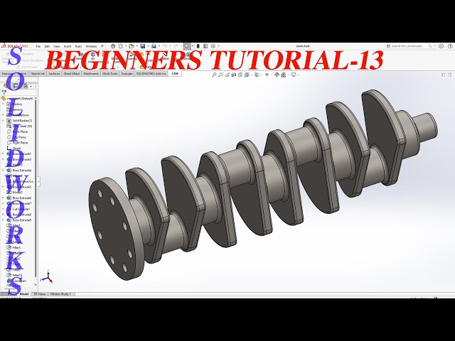 Master 4-Stroke Engine Crankshaft Design in SolidWorks 2025 | 4-Cylinder Tutorial for Beginners!