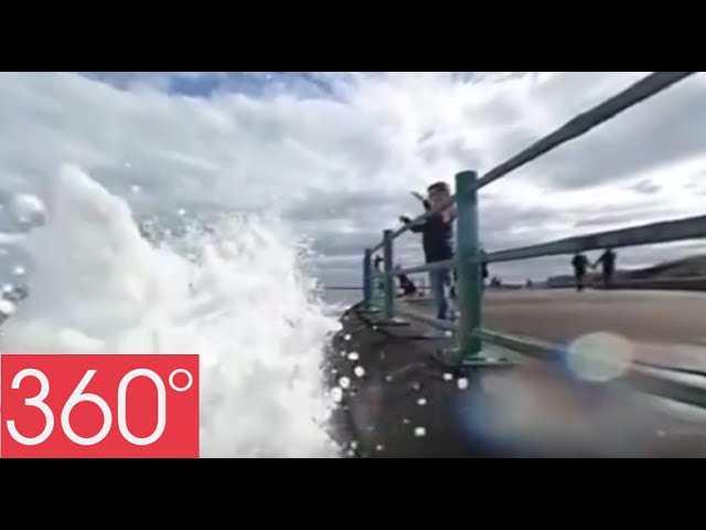 360 degree - Fiona being owned by a wave wave at Seaburn in Sunderland #Roker360 #Sunderland360