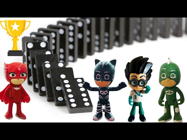 PJ Masks ile Domino Macerası! 🐱🦉🦎🁢🁣🁤🁥 | Kedi Çocuk, Baykuş Kız, Kertenkele ve Romeo