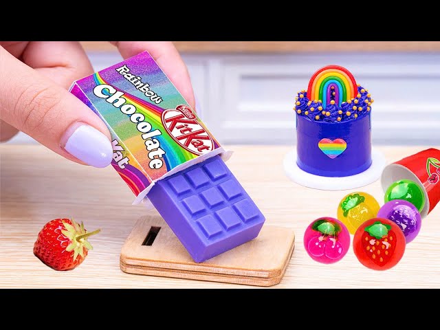 Best Mini Rainbow Cake 🌈🍫 Amazing Miniature Chocolate Cake Decorating Ideas | Rainbow KitKat Cake