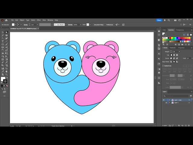 How to Draw Hugging Bears in Adobe Illustrator