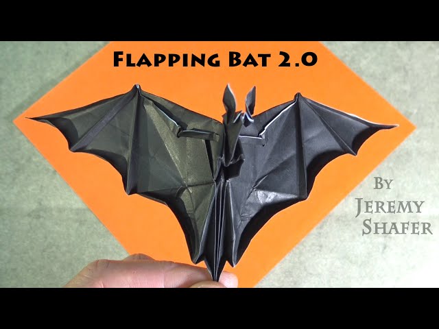 Origami Flapping Bat 2.0 🦇 Pull the Tail and it Flaps!