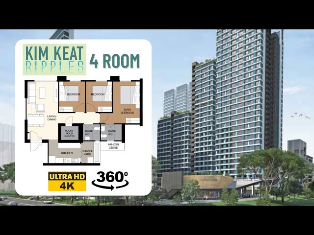 Kim Keat Ripples 4-room Virtual Tour | 2020 Feb Toa Payoh BTO | VR 360 4K