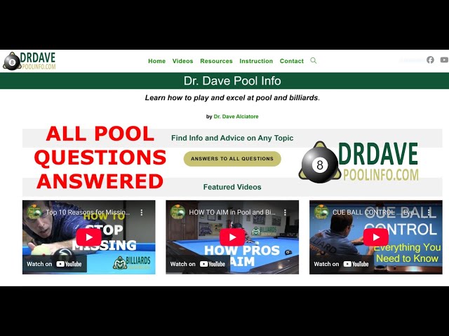 Answers to All Pool Questions … Learn About Any Topic or Technique