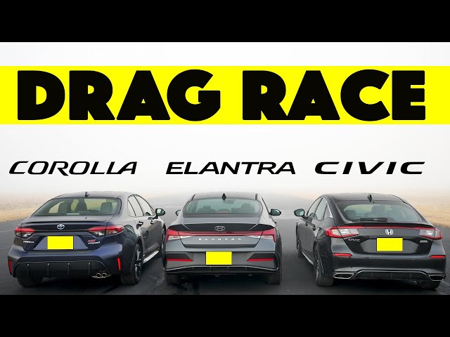 2024 Hyundai Elantra vs Honda Civic vs Toyota Corolla, Drag and Roll Race.  Unexpected!