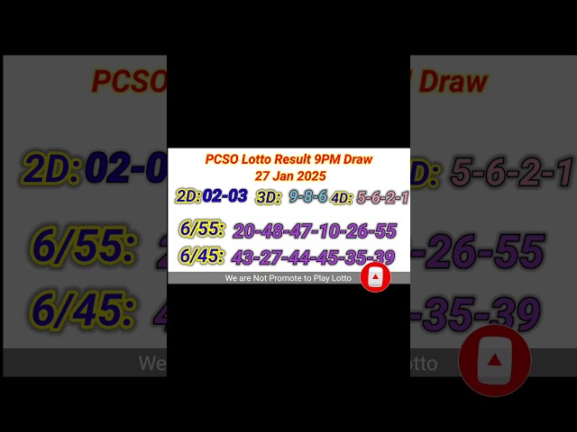 Lotto Result Today 9pm live draw January 27, 2025 Swertres Ez2 || PCSO Lotto live result today