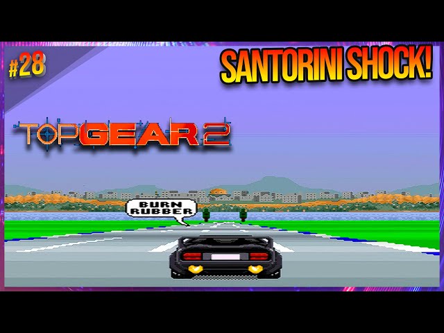 Top Gear 2 (SNES Gameplay, trk.28) ㅡ Santorini, Greece